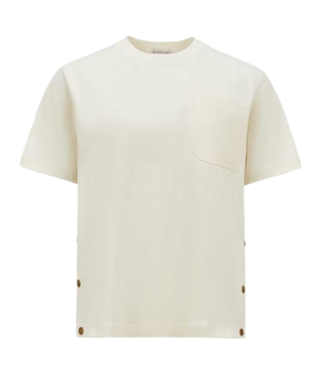MONCLER Белая хлопковая футболка, фото 1