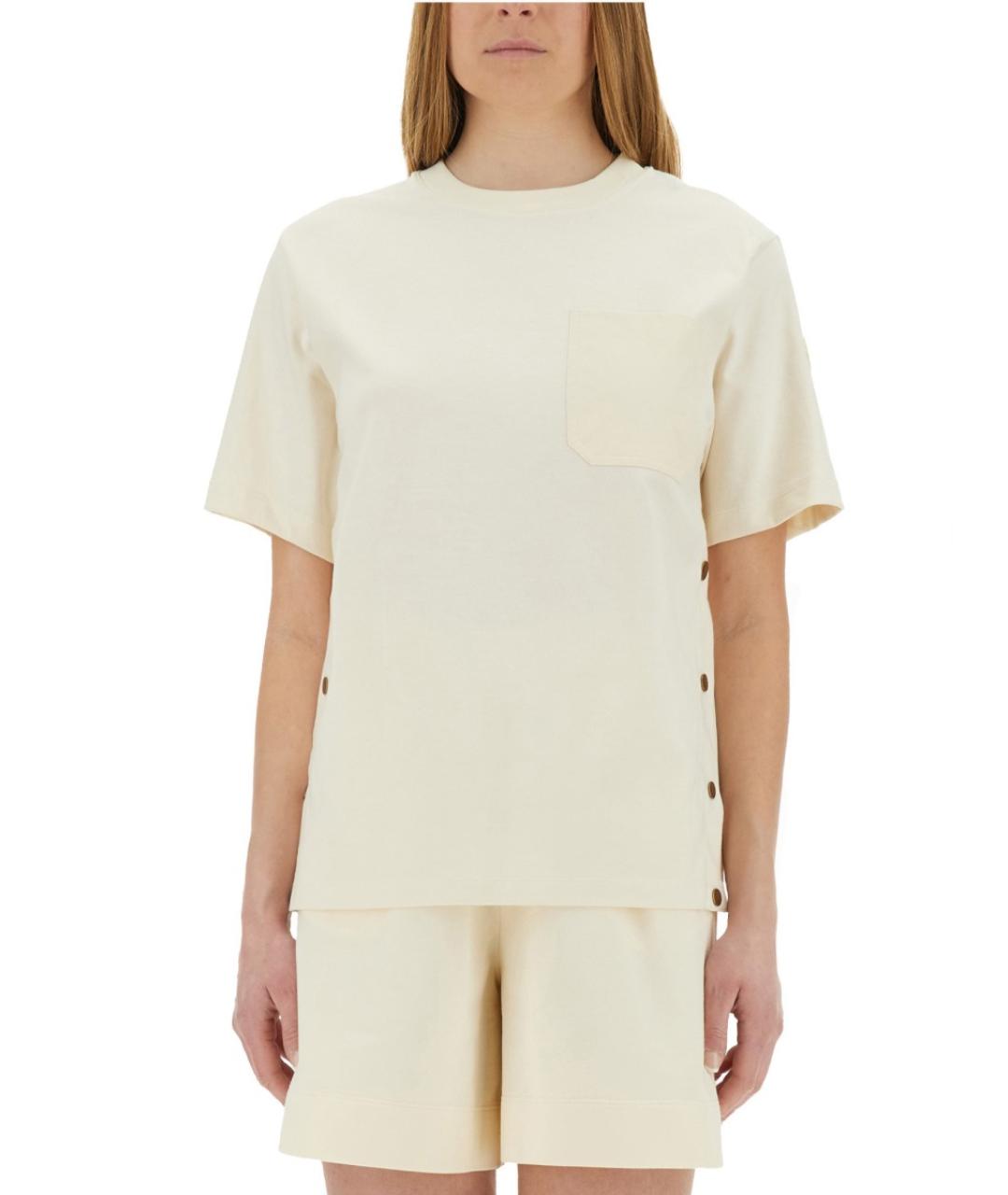 MONCLER Белая хлопковая футболка, фото 2