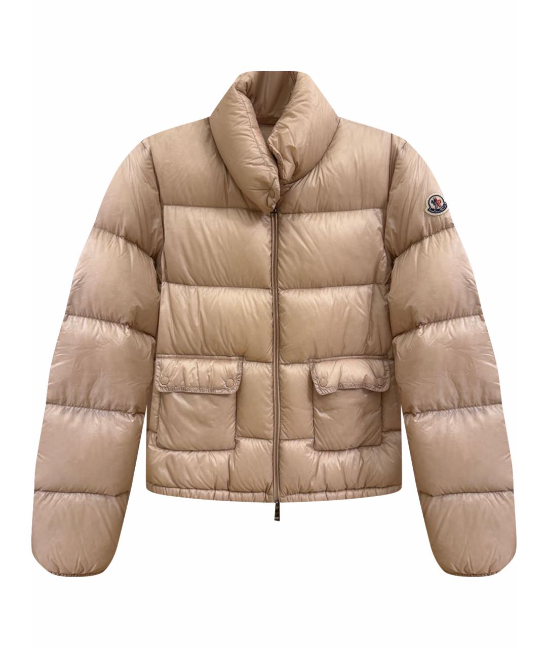 MONCLER Бежевая синтетическая куртка, фото 1