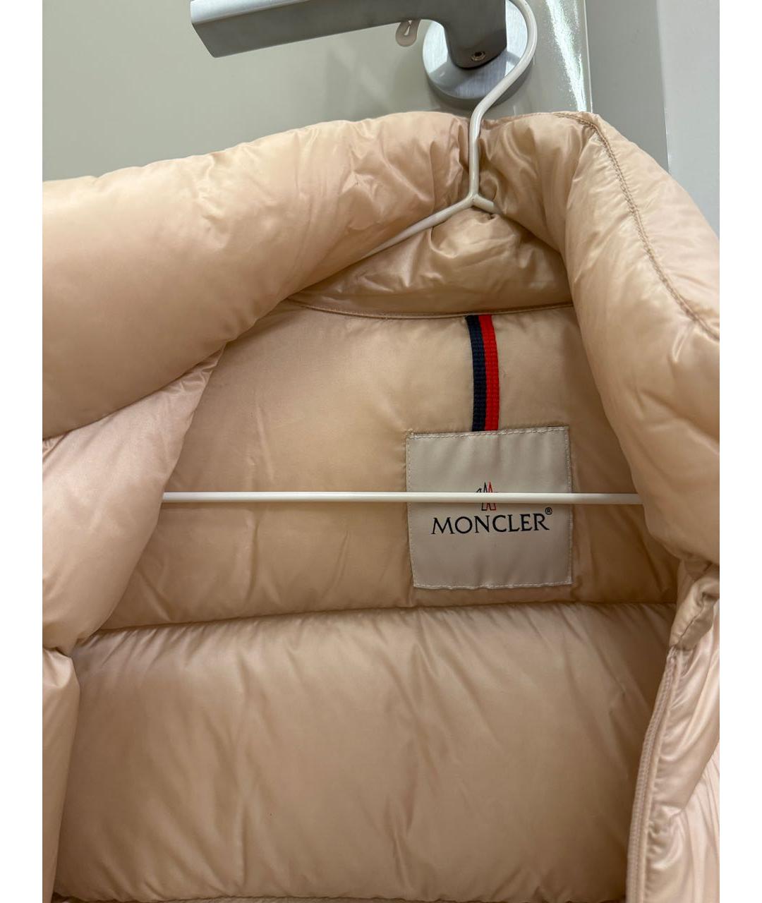 MONCLER Бежевая синтетическая куртка, фото 3