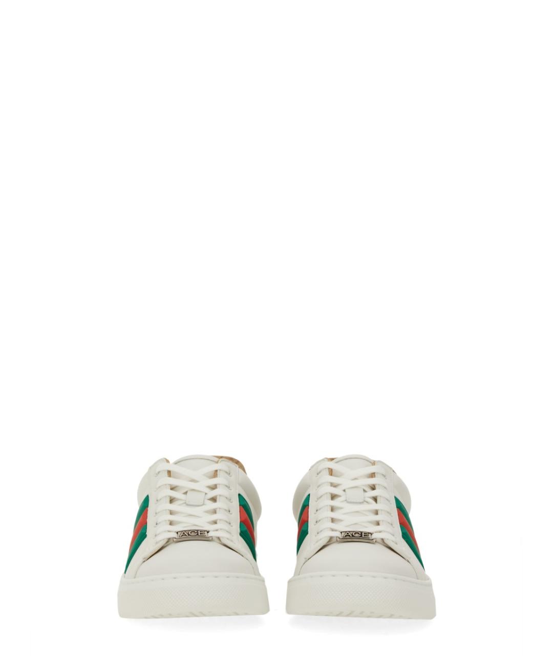 GUCCI Белые кожаные низкие кроссовки / кеды, фото 5