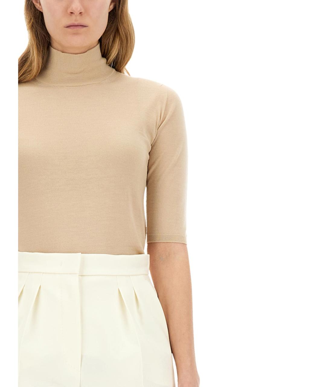 MAX MARA Бежевая шерстяная блузы, фото 5
