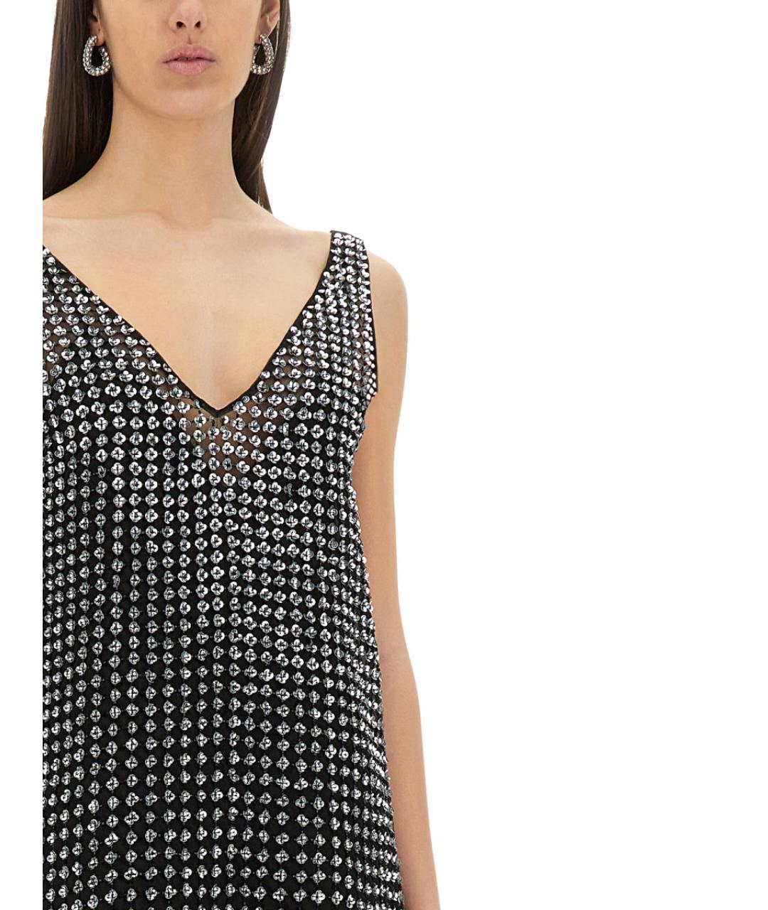 MAX MARA Черное ацетатное повседневное платье, фото 3