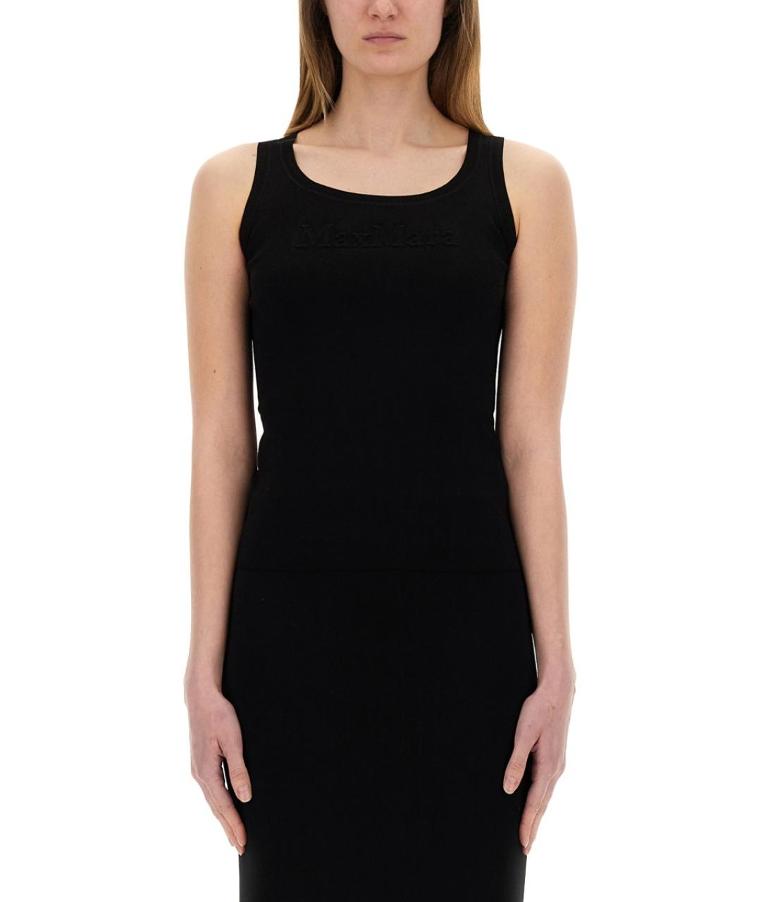 MAX MARA Черная вискозная майка, фото 2