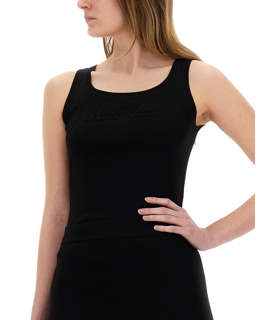 MAX MARA Черная вискозная майка, фото 5