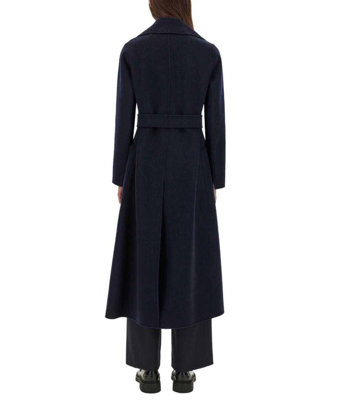 'S MAX MARA Синий шерстяной тренч/плащ, фото 4