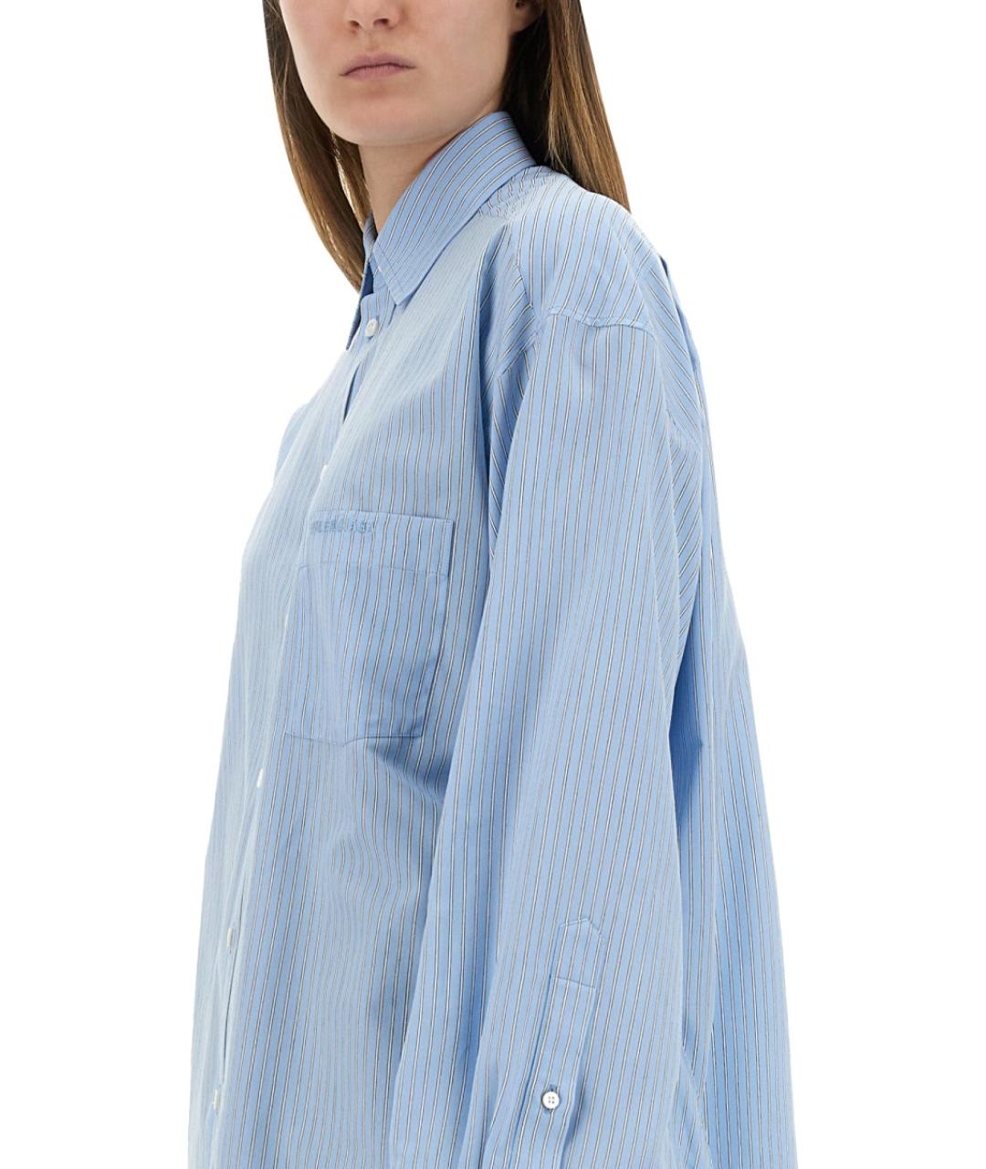 BALENCIAGA Голубая вискозная рубашка, фото 5