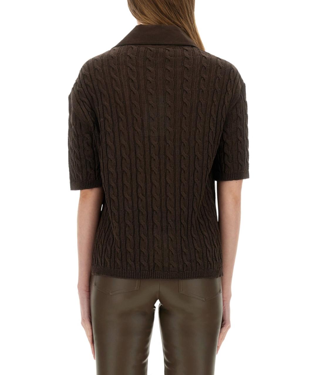 MAX MARA Коричневая льняная блузы, фото 4