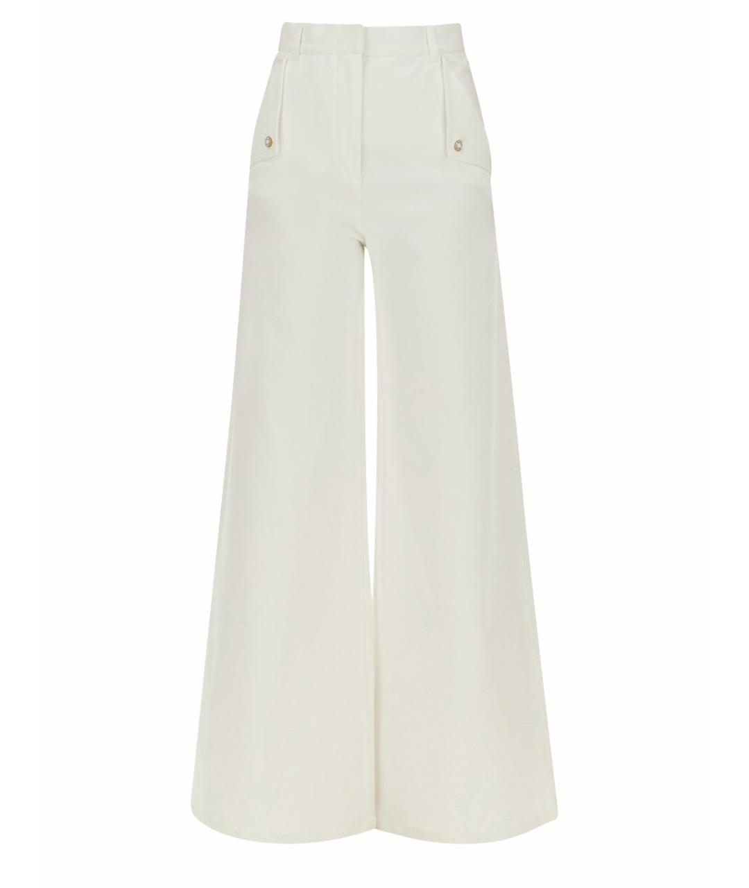 MAX MARA Белые хлопковые прямые брюки, фото 1