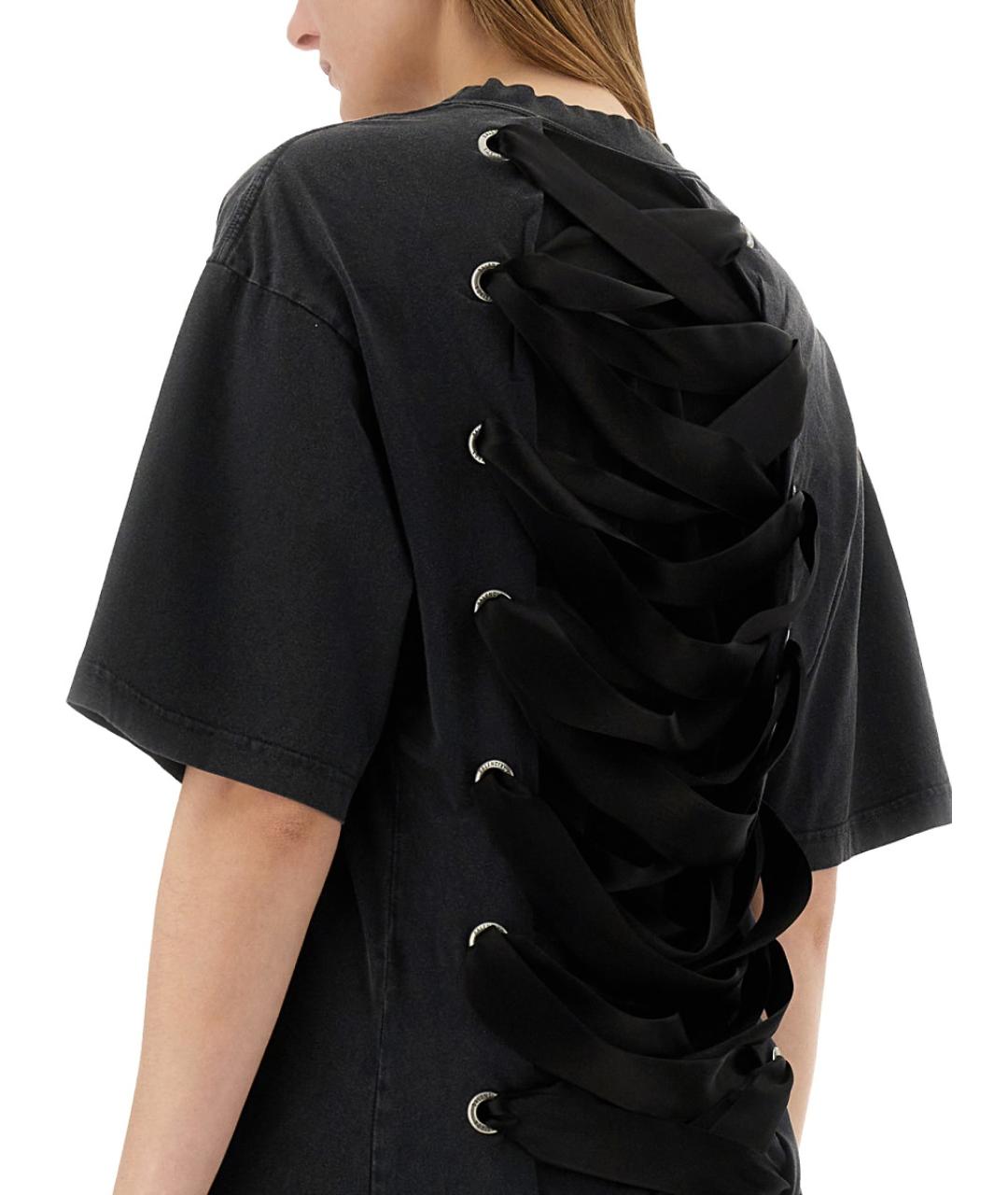 BALENCIAGA Черная хлопковая футболка, фото 4