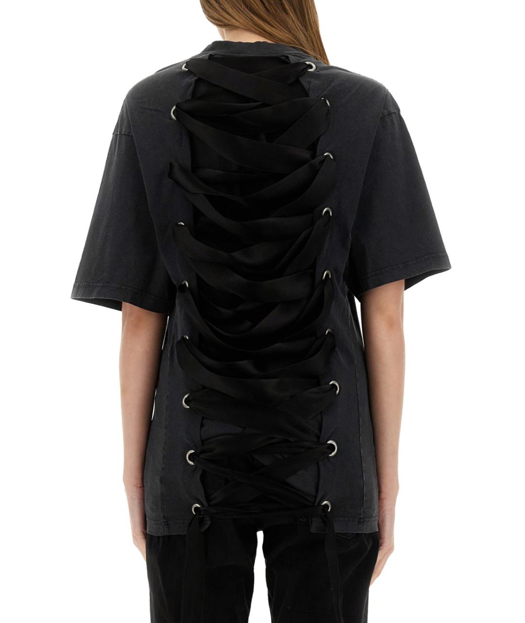 BALENCIAGA Черная хлопковая футболка, фото 3