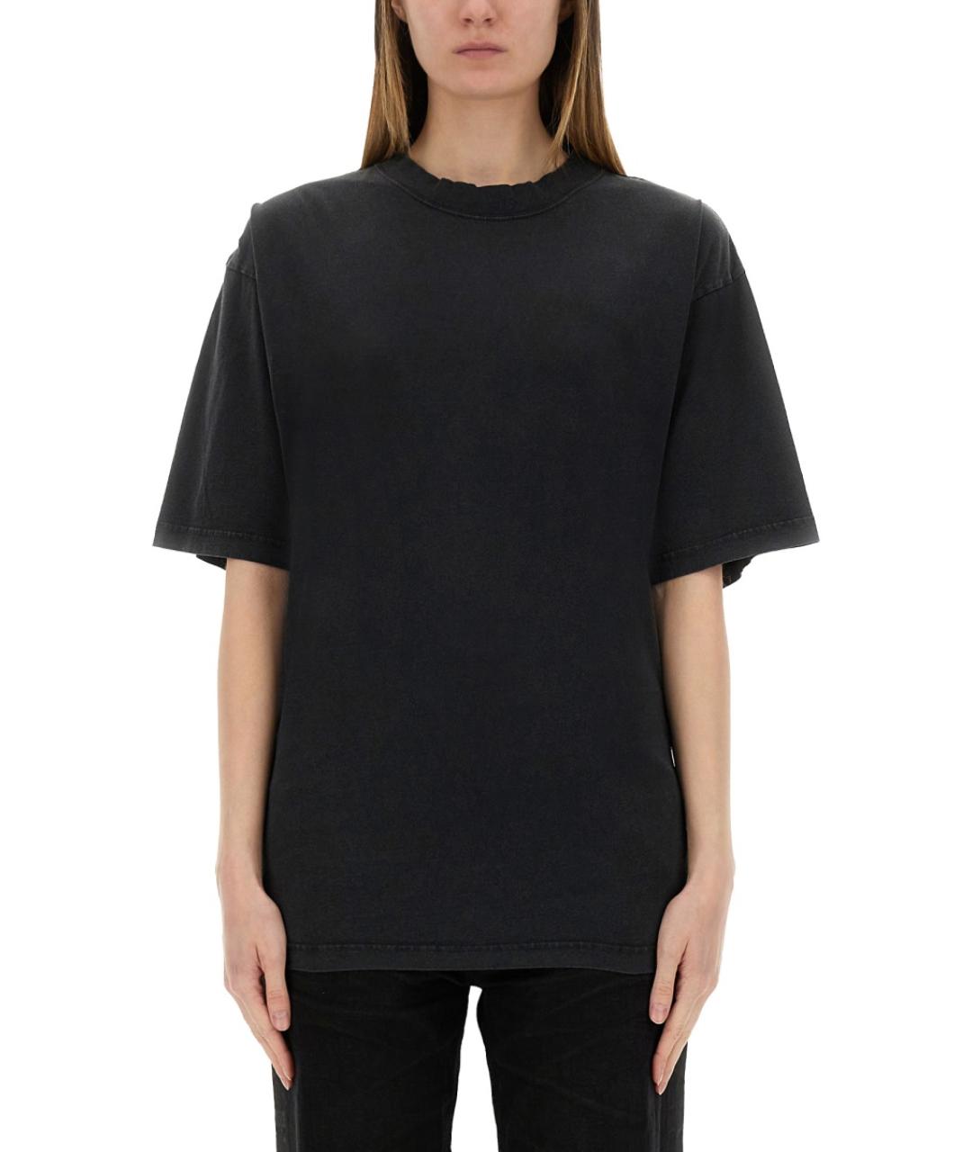 BALENCIAGA Черная хлопковая футболка, фото 5