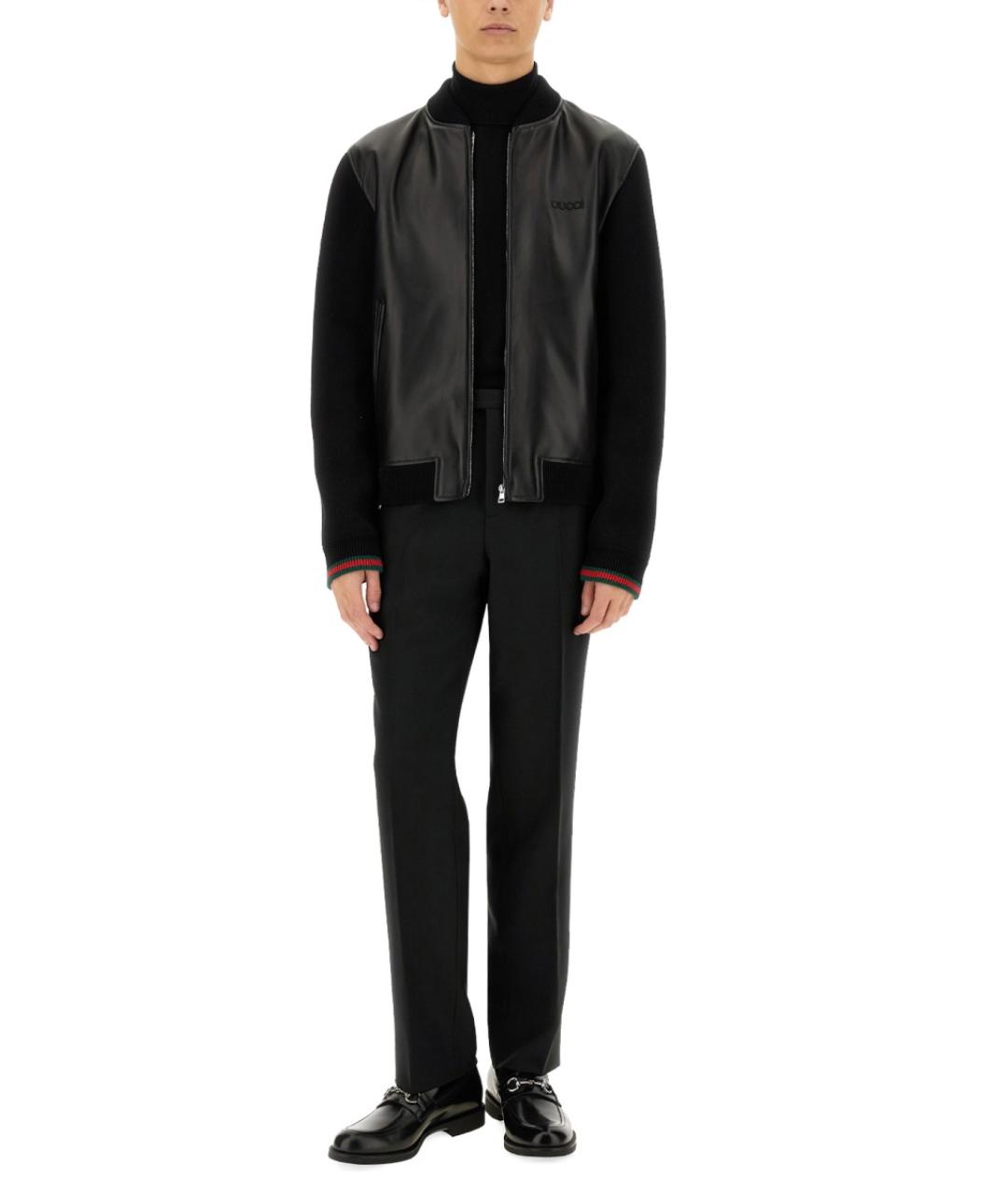 GUCCI Черные хлопковые классические брюки, фото 2