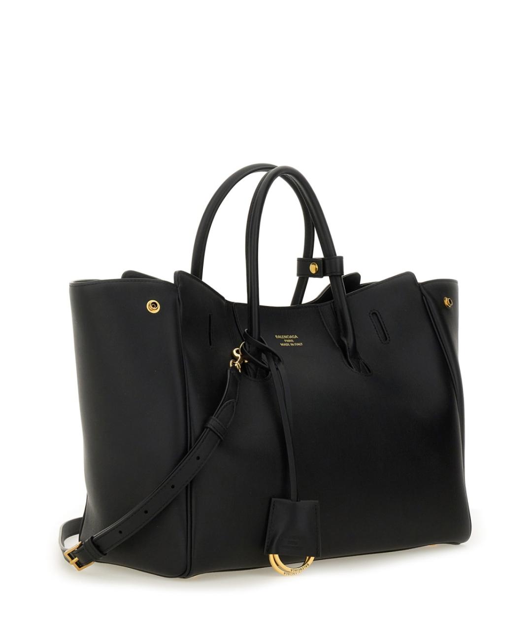 BALENCIAGA Черная кожаная сумка через плечо, фото 2