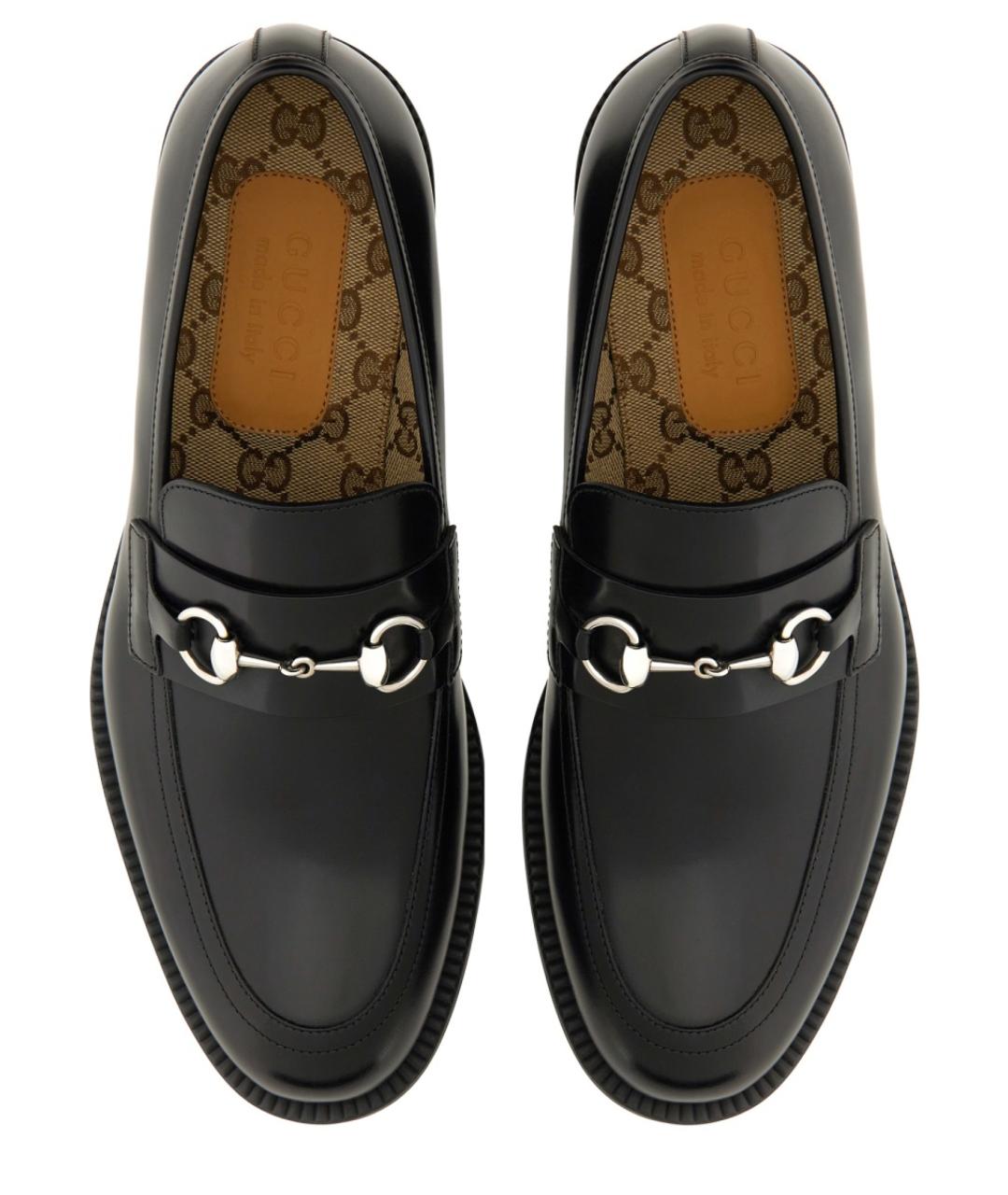 GUCCI Черные кожаные лоферы, фото 6