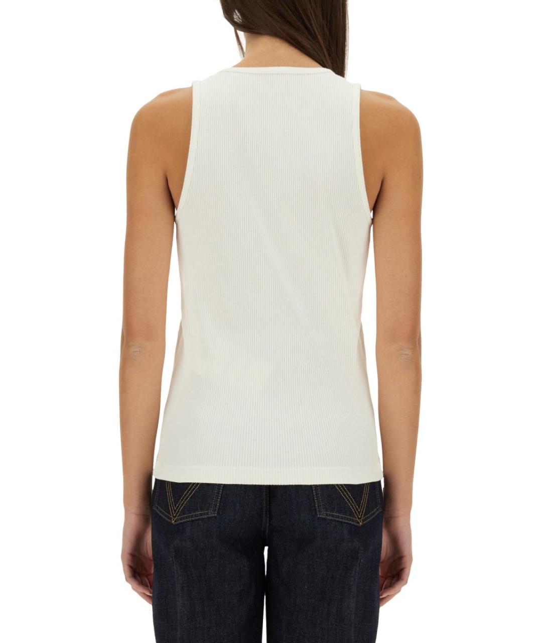 BOTTEGA VENETA Белая хлопковая майка, фото 4