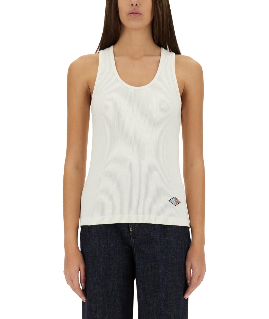 BOTTEGA VENETA Белая хлопковая майка, фото 2