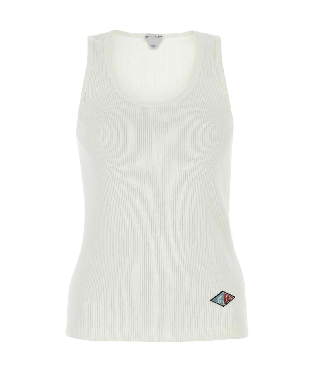 BOTTEGA VENETA Белая хлопковая майка, фото 1