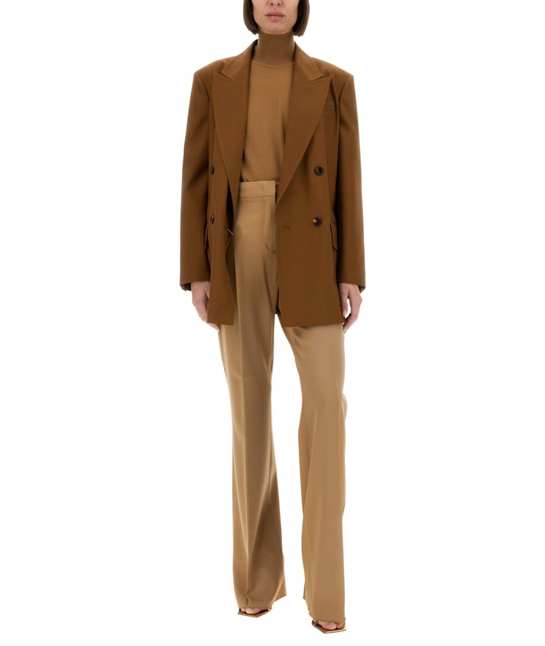 MAX MARA Коричневый шерстяной жакет/пиджак, фото 3