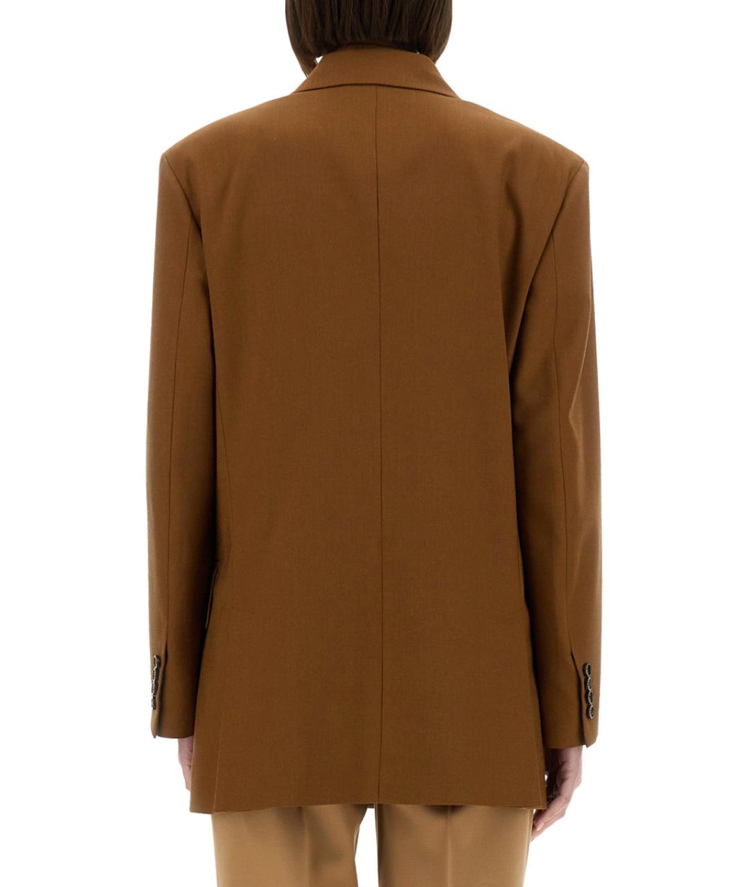 MAX MARA Коричневый шерстяной жакет/пиджак, фото 4