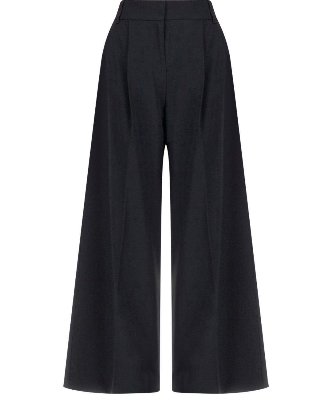 'S MAX MARA Синие шерстяные прямые брюки, фото 1