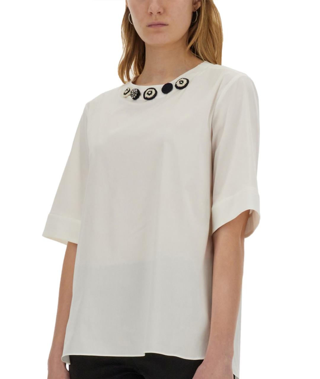 'S MAX MARA Белая хлопковая блузы, фото 5