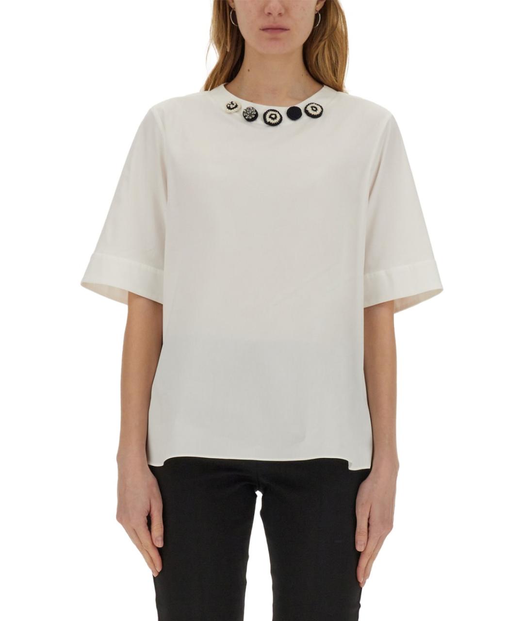 'S MAX MARA Белая хлопковая блузы, фото 2