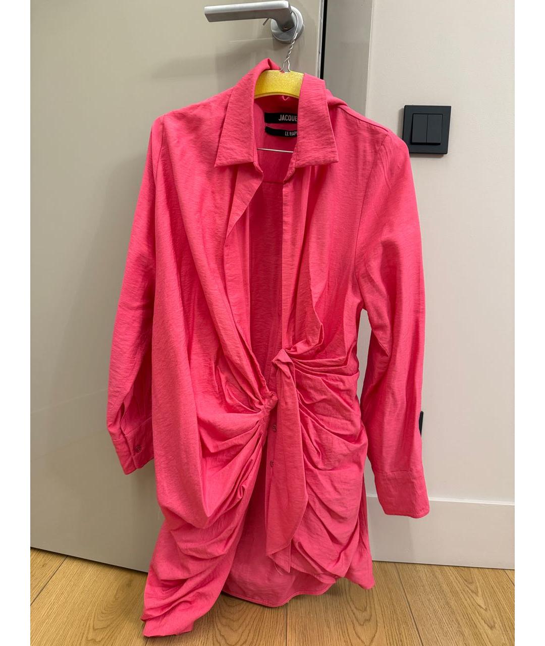 JACQUEMUS Розовое хлопковое повседневное платье, фото 5