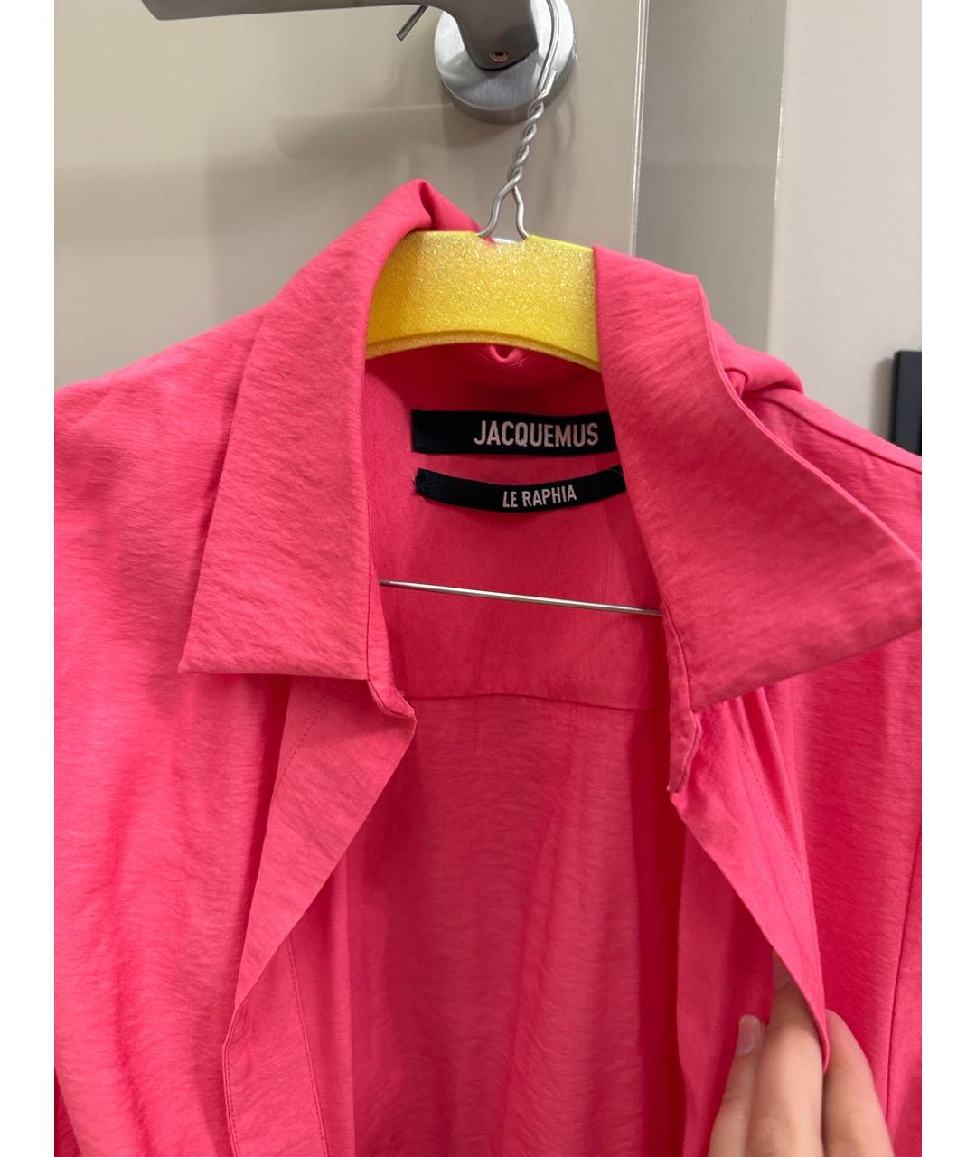 JACQUEMUS Розовое хлопковое повседневное платье, фото 2