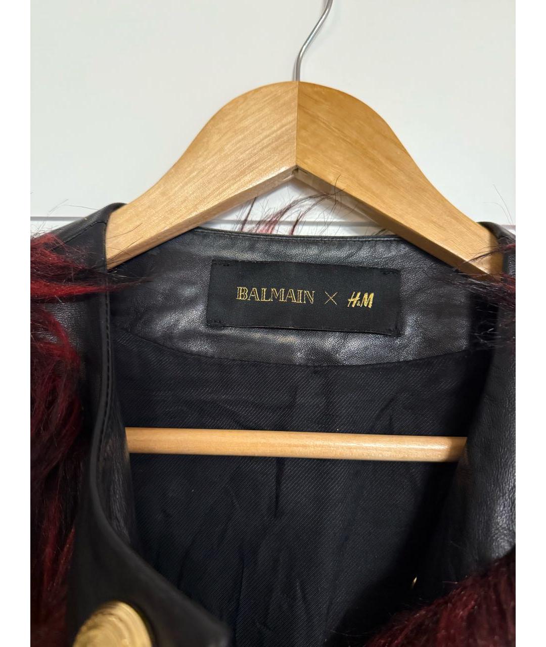 BALMAIN Бордовая меховая куртка, фото 3