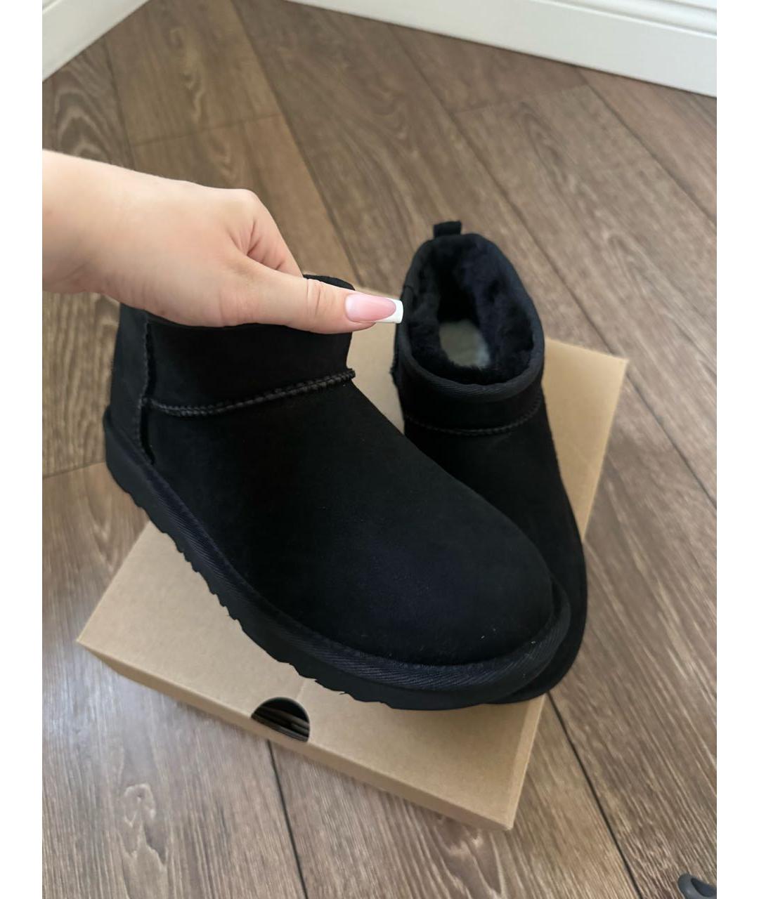 UGG AUSTRALIA Черные замшевые сапоги, фото 5