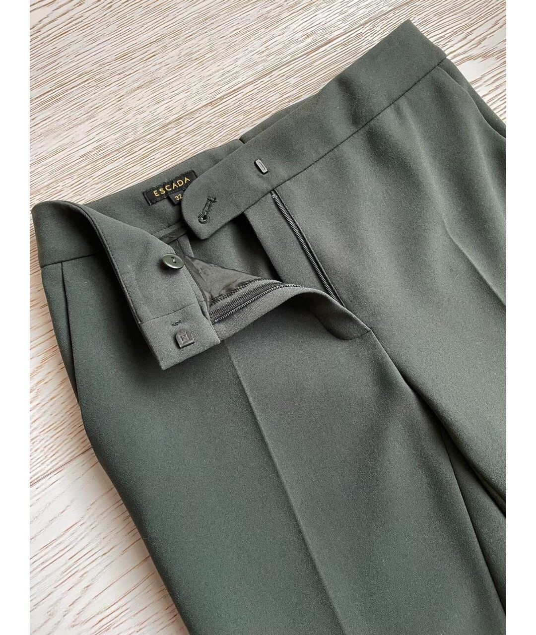 ESCADA Зеленые полиэстеровые брюки широкие, фото 2