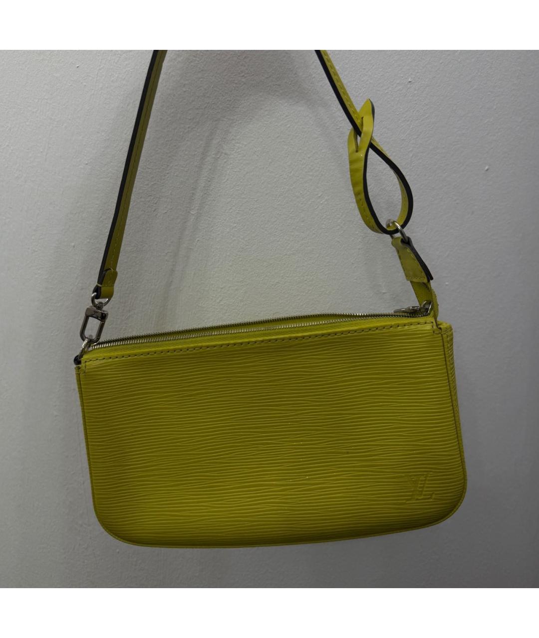 LOUIS VUITTON Желтая кожаная сумка с короткими ручками, фото 8