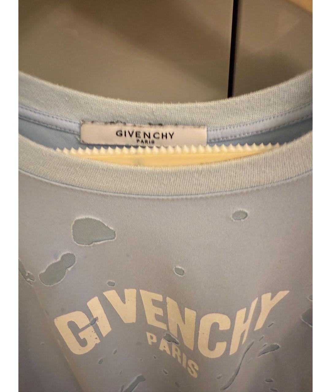GIVENCHY Голубая хлопковая футболка, фото 3