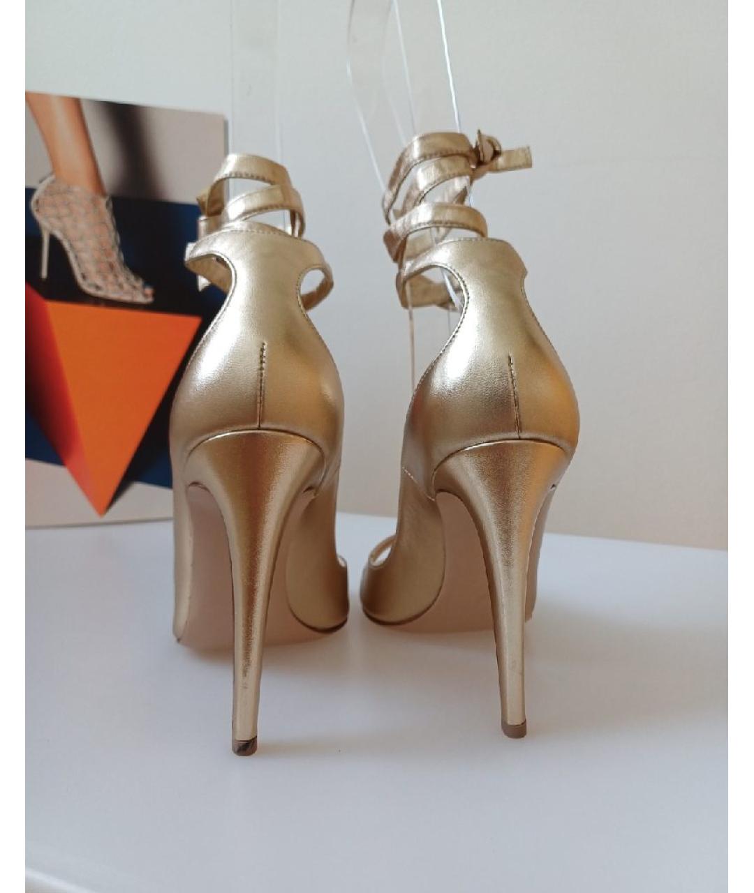 GIANVITO ROSSI Золотые кожаные туфли, фото 5