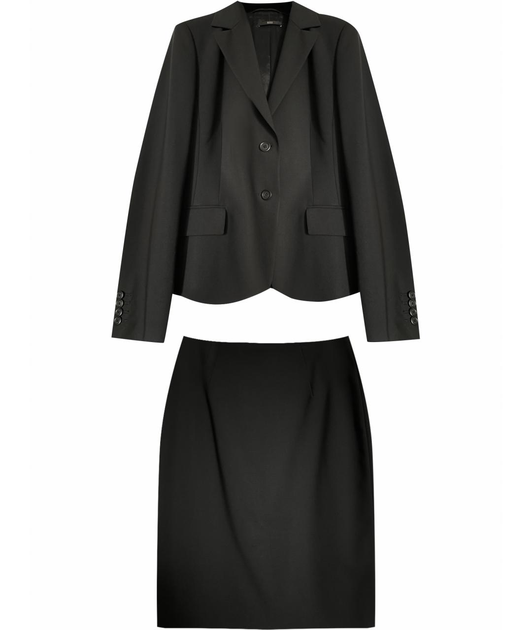 HUGO BOSS Черный шерстяной костюм с юбками, фото 1