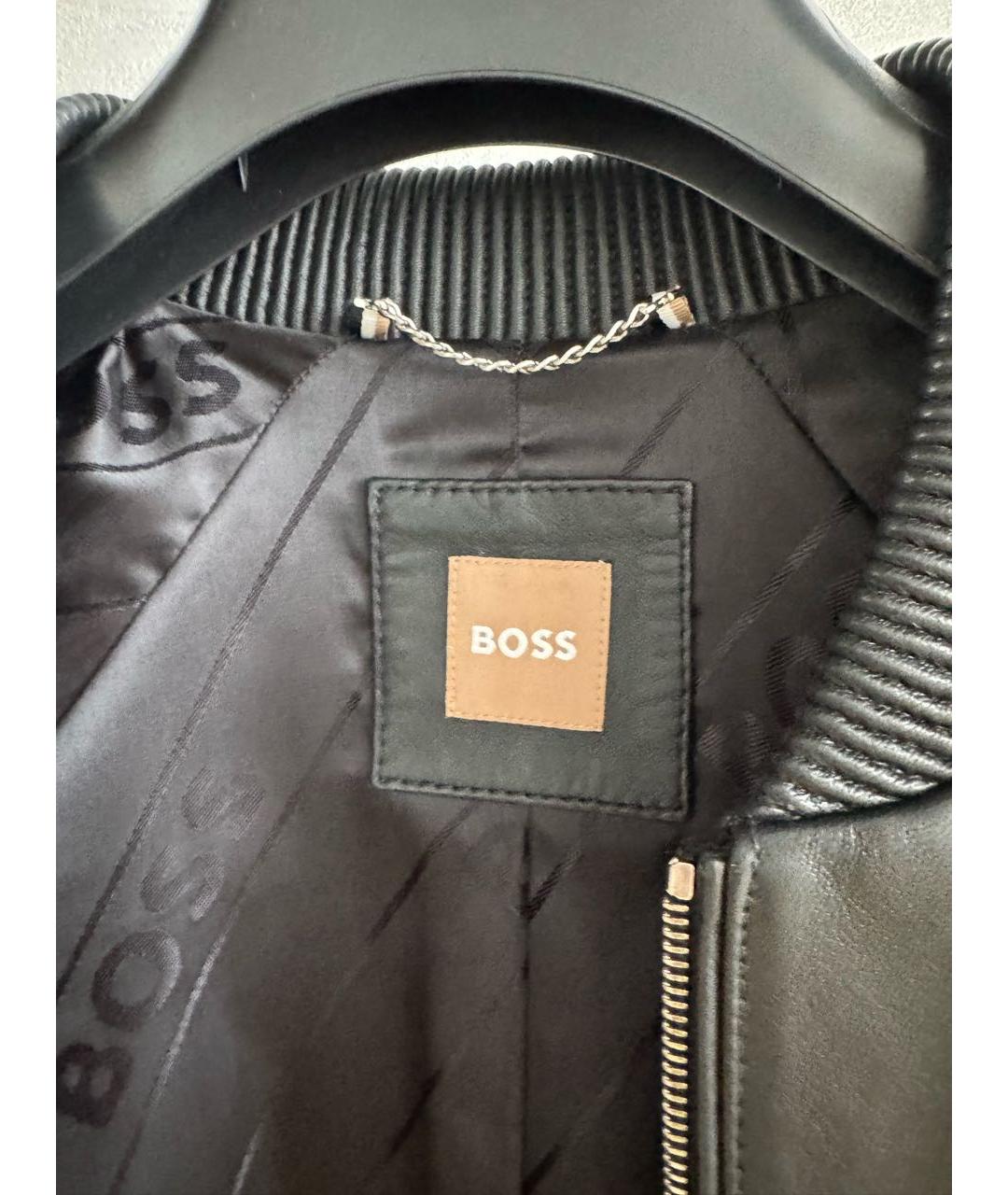 HUGO BOSS Черная кожаная куртка, фото 3