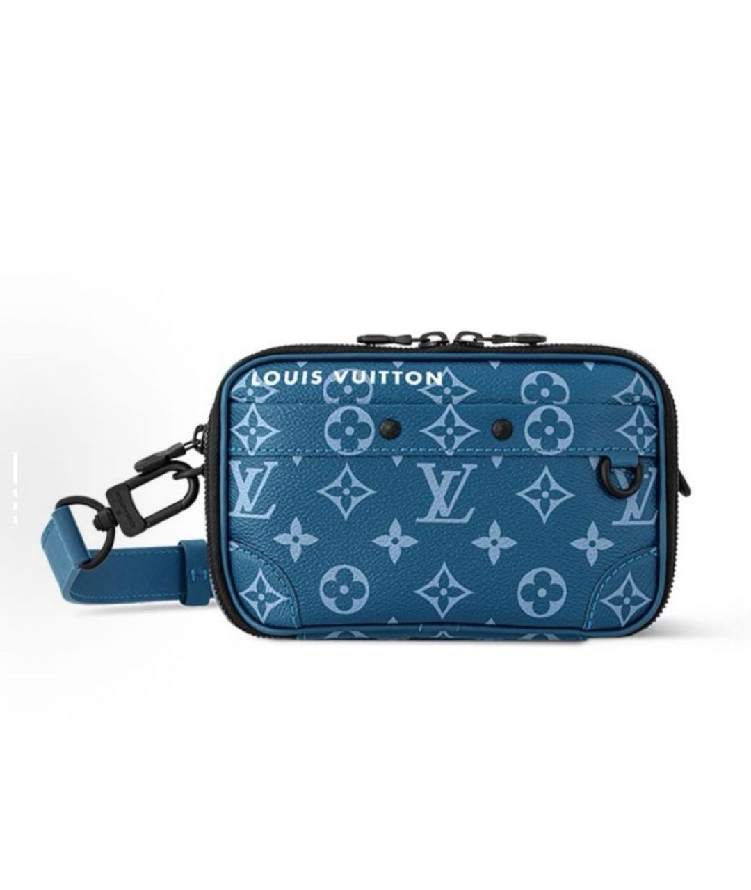 LOUIS VUITTON Синяя кожаная сумка тоут, фото 4
