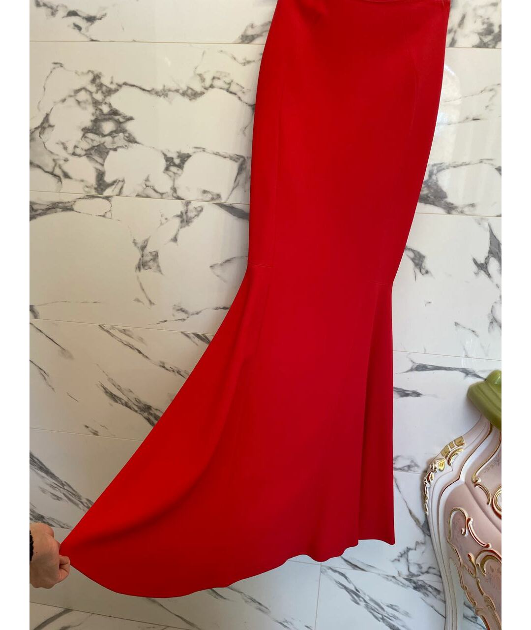 ANTONIO BERARDI Красная ацетатная юбка макси, фото 2