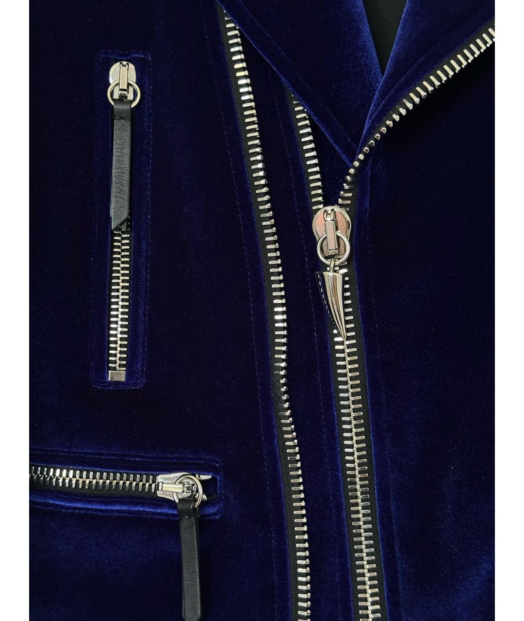 GIUSEPPE ZANOTTI DESIGN Синяя бархатная куртка, фото 4