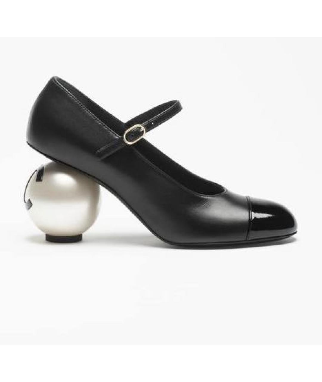 CHANEL Черные кожаные туфли, фото 5
