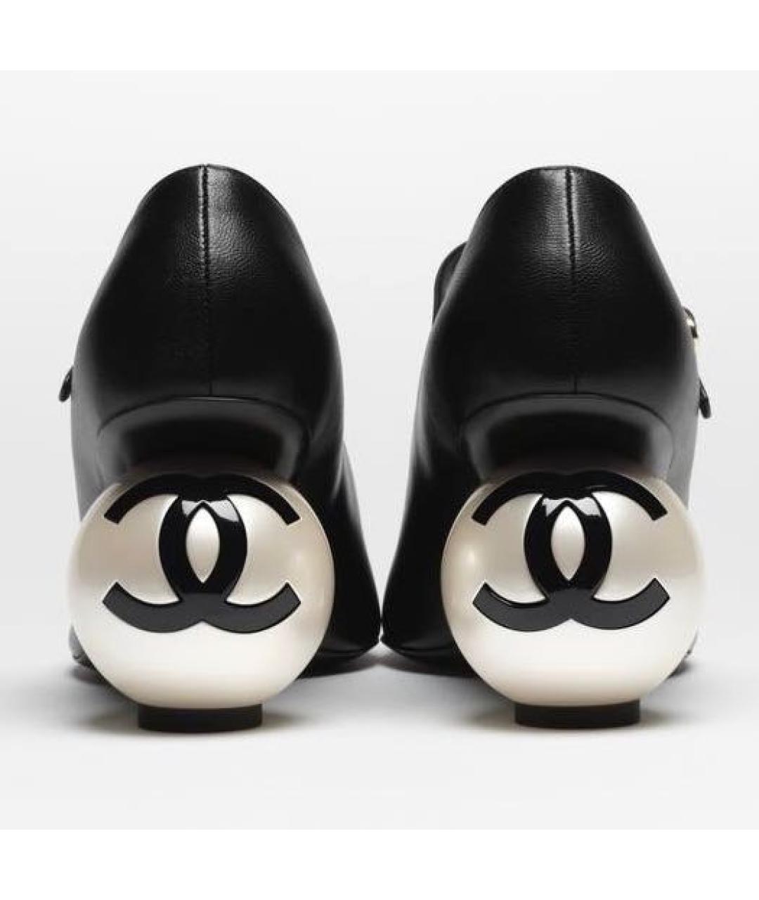 CHANEL Черные кожаные туфли, фото 3