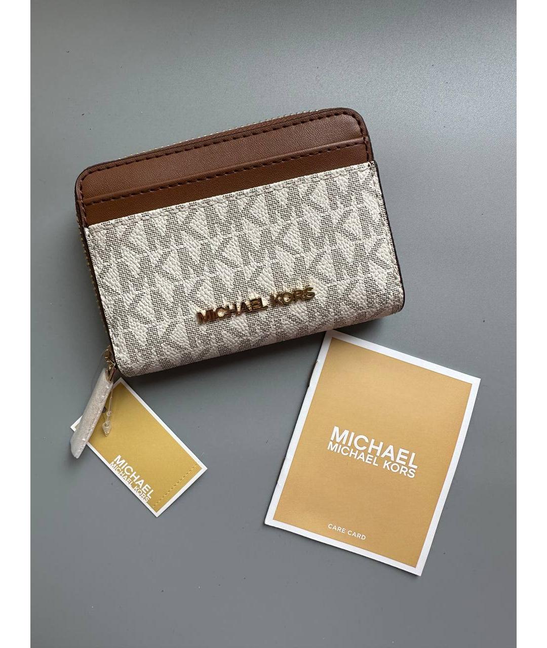 MICHAEL KORS Бежевый кошелек, фото 4