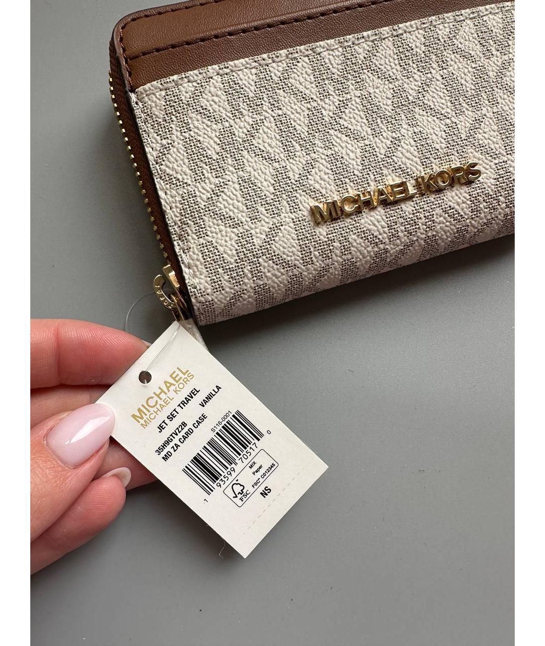 MICHAEL KORS Бежевый кошелек, фото 7