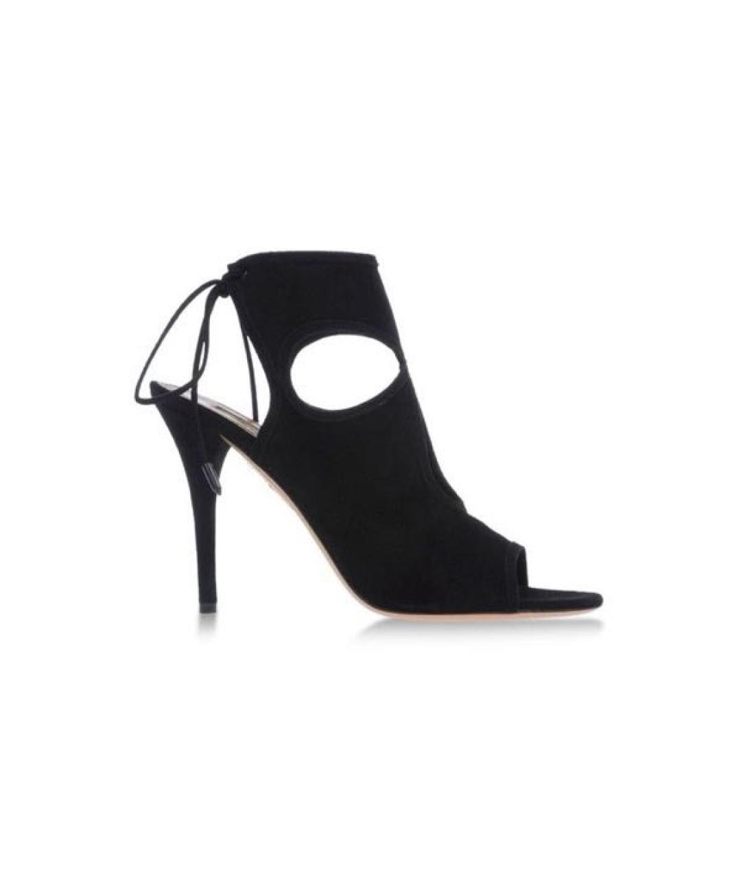 AQUAZZURA Черные замшевые босоножки, фото 9