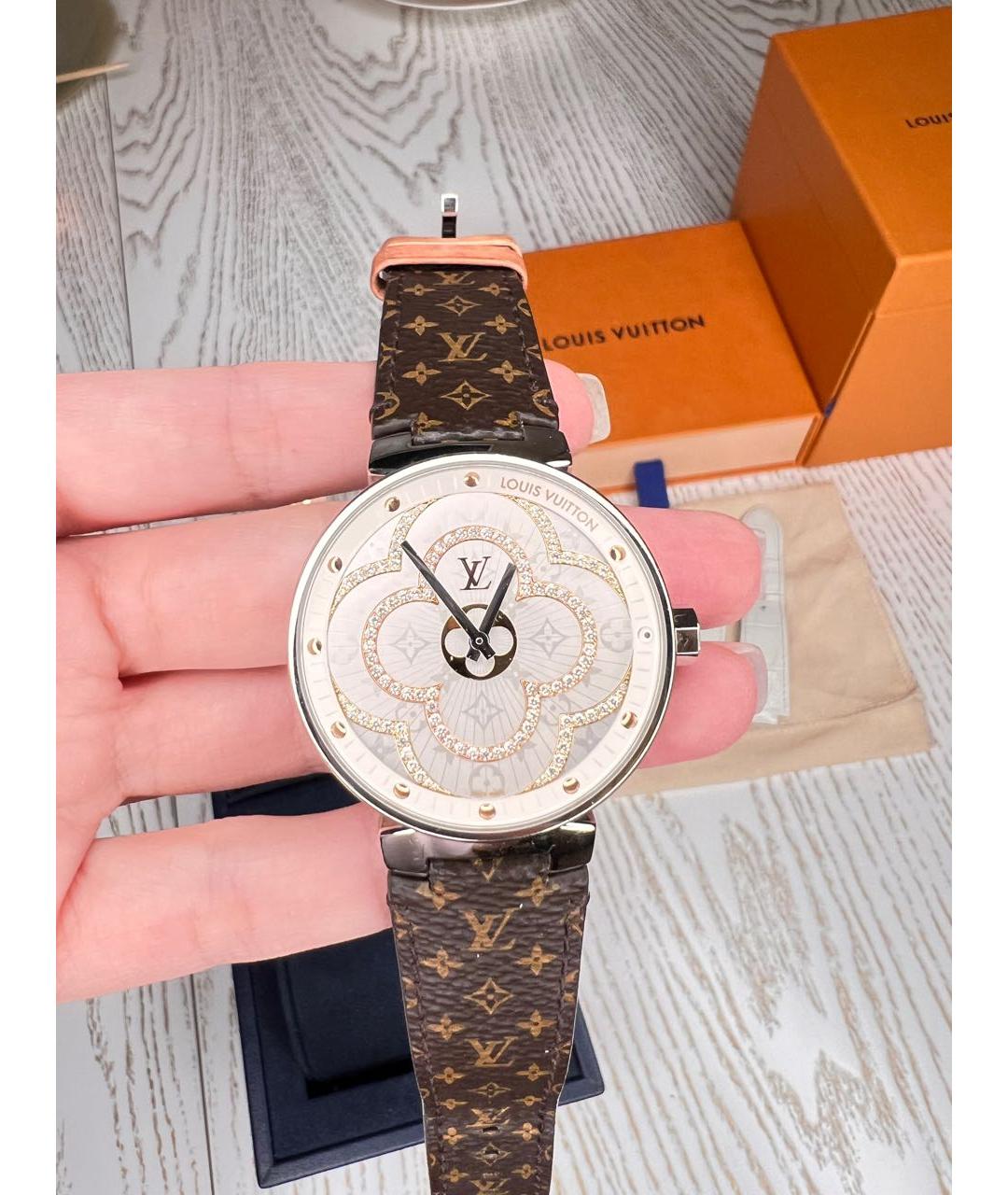 LOUIS VUITTON Коричневые часы из белого золота, фото 2