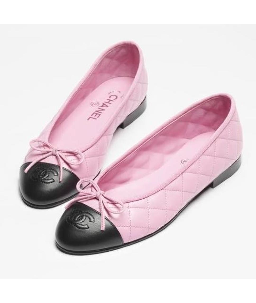 CHANEL Розовые кожаные балетки, фото 2