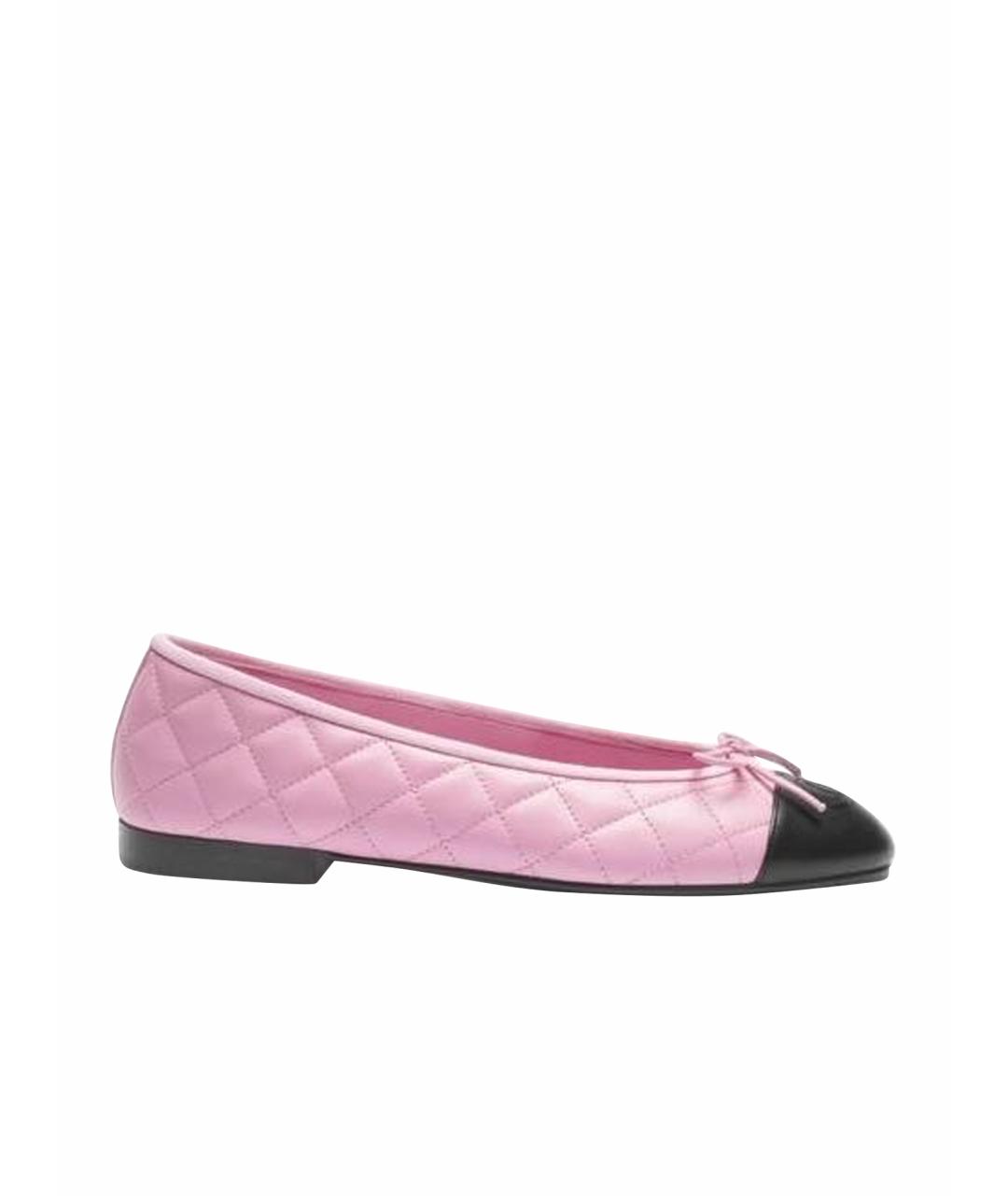 CHANEL Розовые кожаные балетки, фото 5