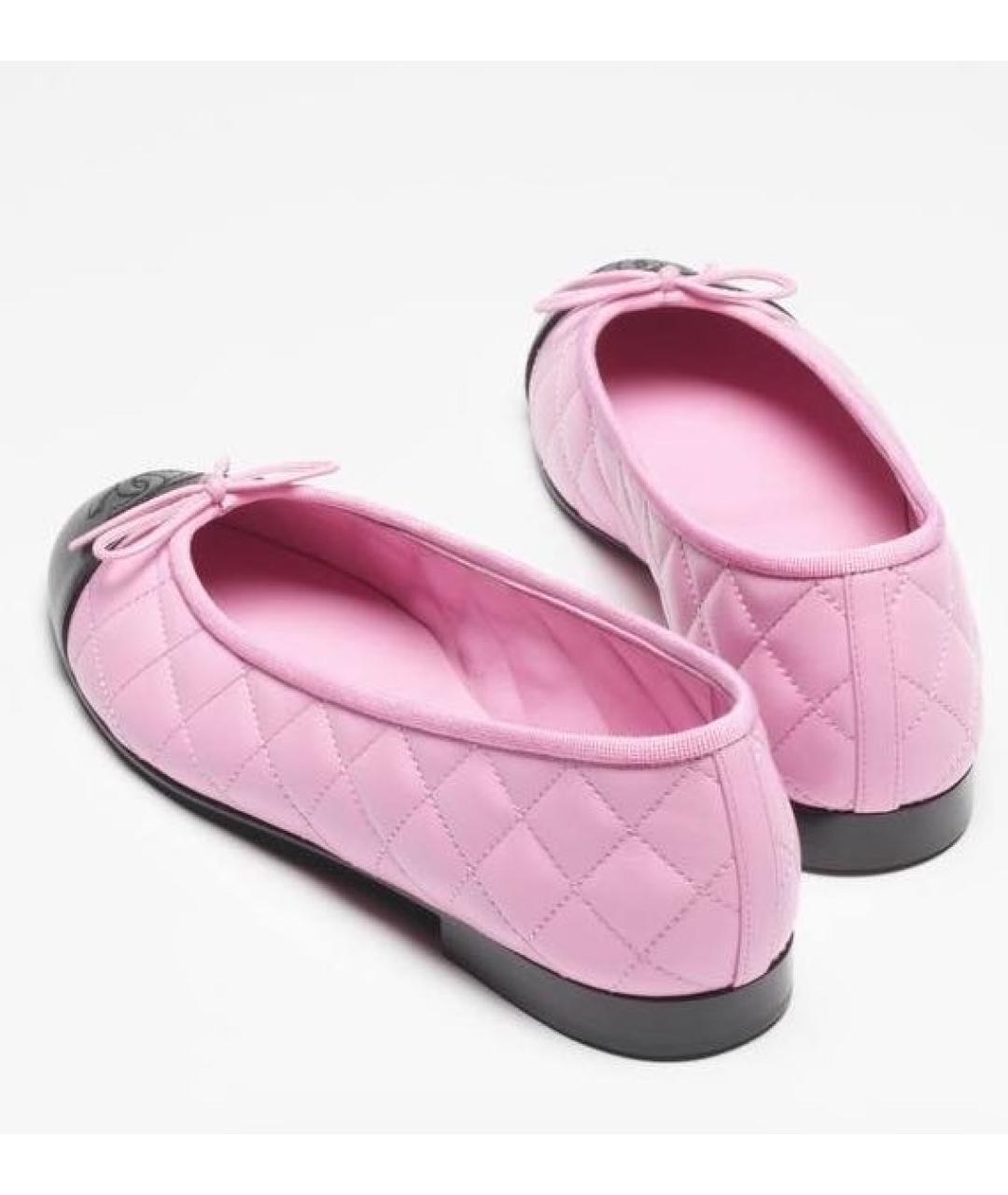 CHANEL Розовые кожаные балетки, фото 3