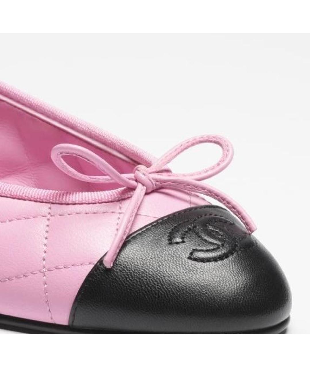 CHANEL Розовые кожаные балетки, фото 4